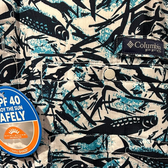 Columbia PFG Omni-Shade UPF 40 Fish Print Shirt - Picture 8 of 14